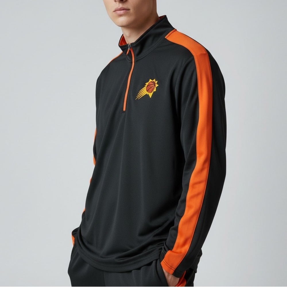 Antigua Phoenix Suns NBA 1/4 zip Pullover Long Sleeve shirt men's size large